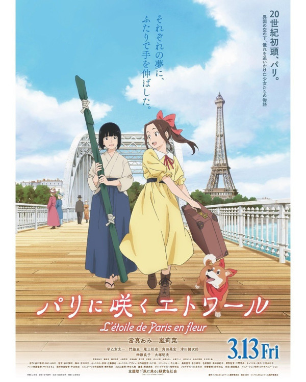 Poster background Цветущая звезда Парижа